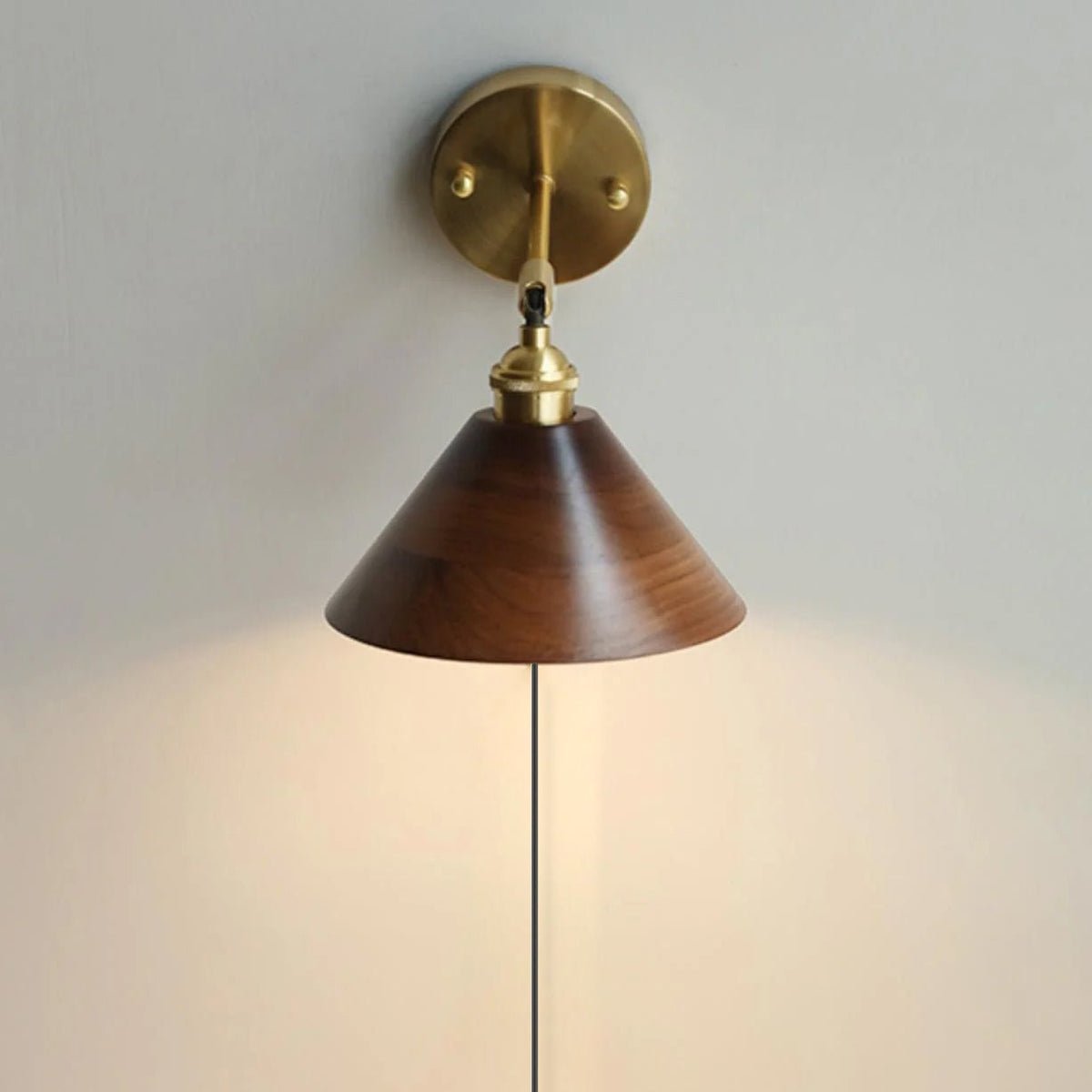 Farnelley Walnut Wall Light-Moonnatur