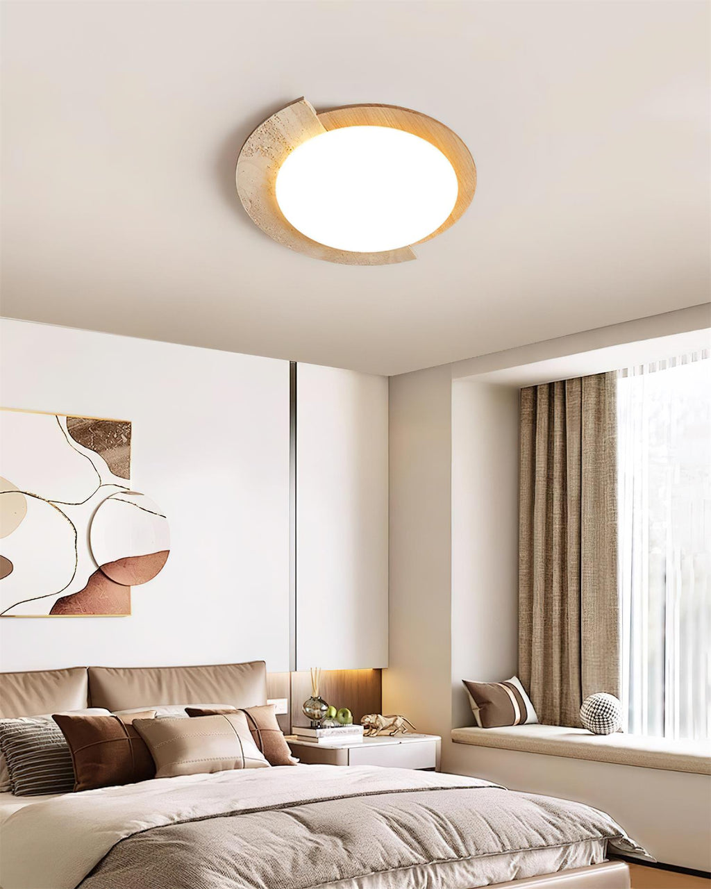 Wenrelhill Travertine Ceiling Light-Moonnatur