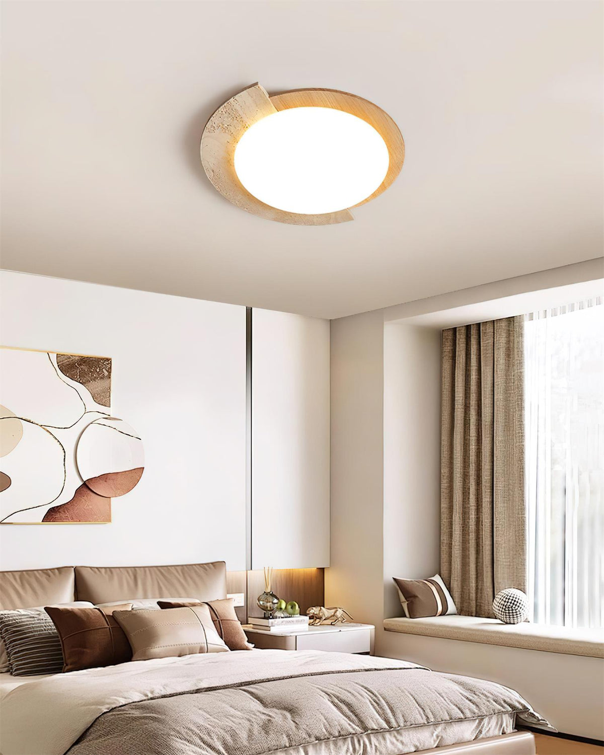 Wenrelhill Travertine Ceiling Light-Moonnatur