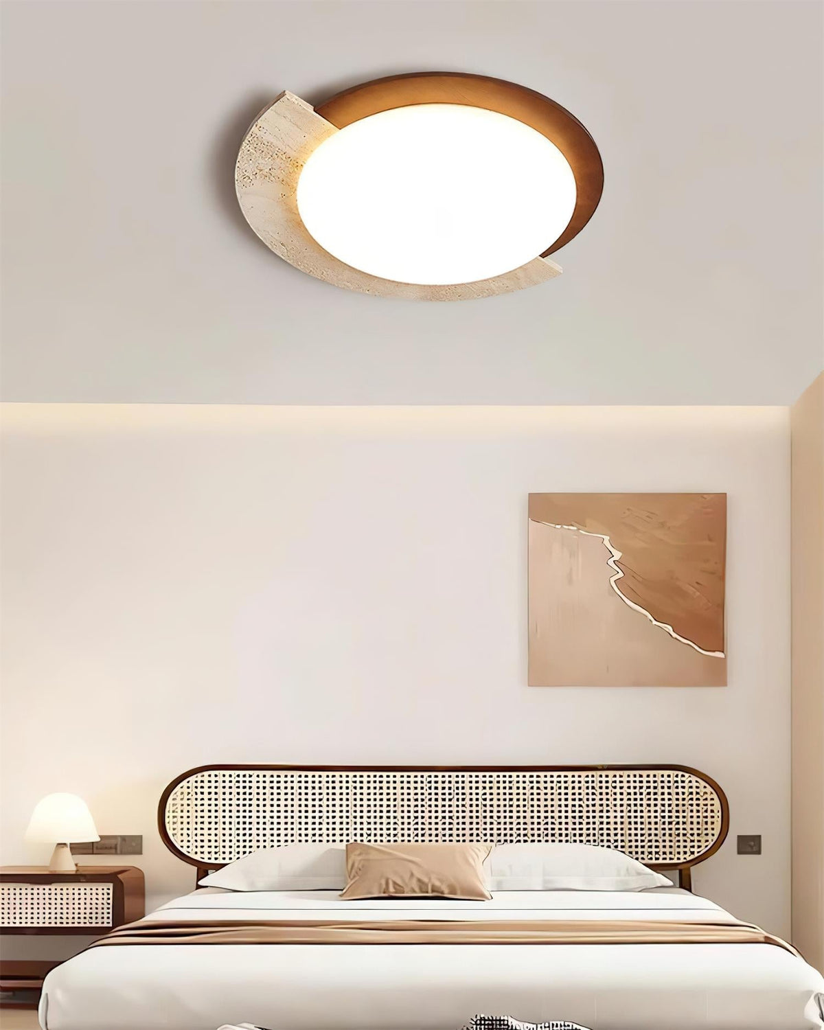 Wenrelhill Travertine Ceiling Light-Moonnatur