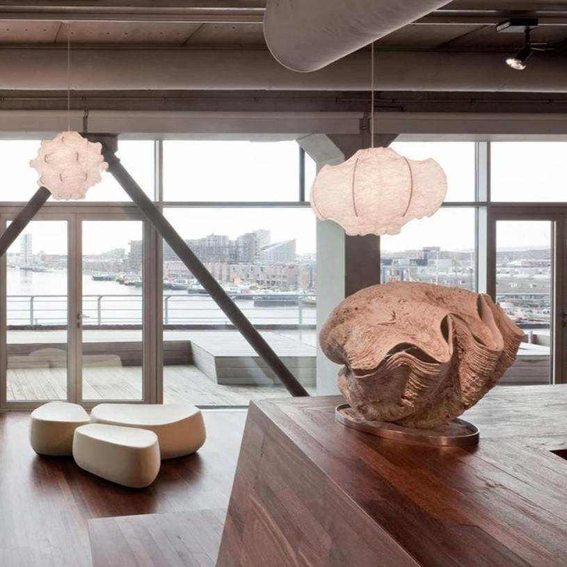 Grevenna Cocoon Silk Pendant Light-Moonnatur