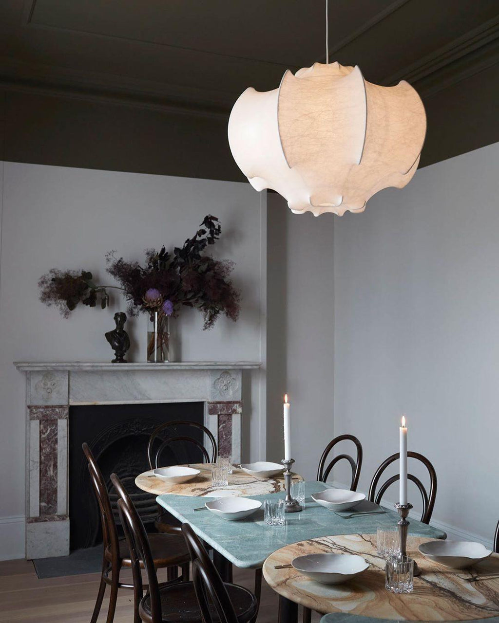Grevenna Cocoon Silk Pendant Light-Moonnatur