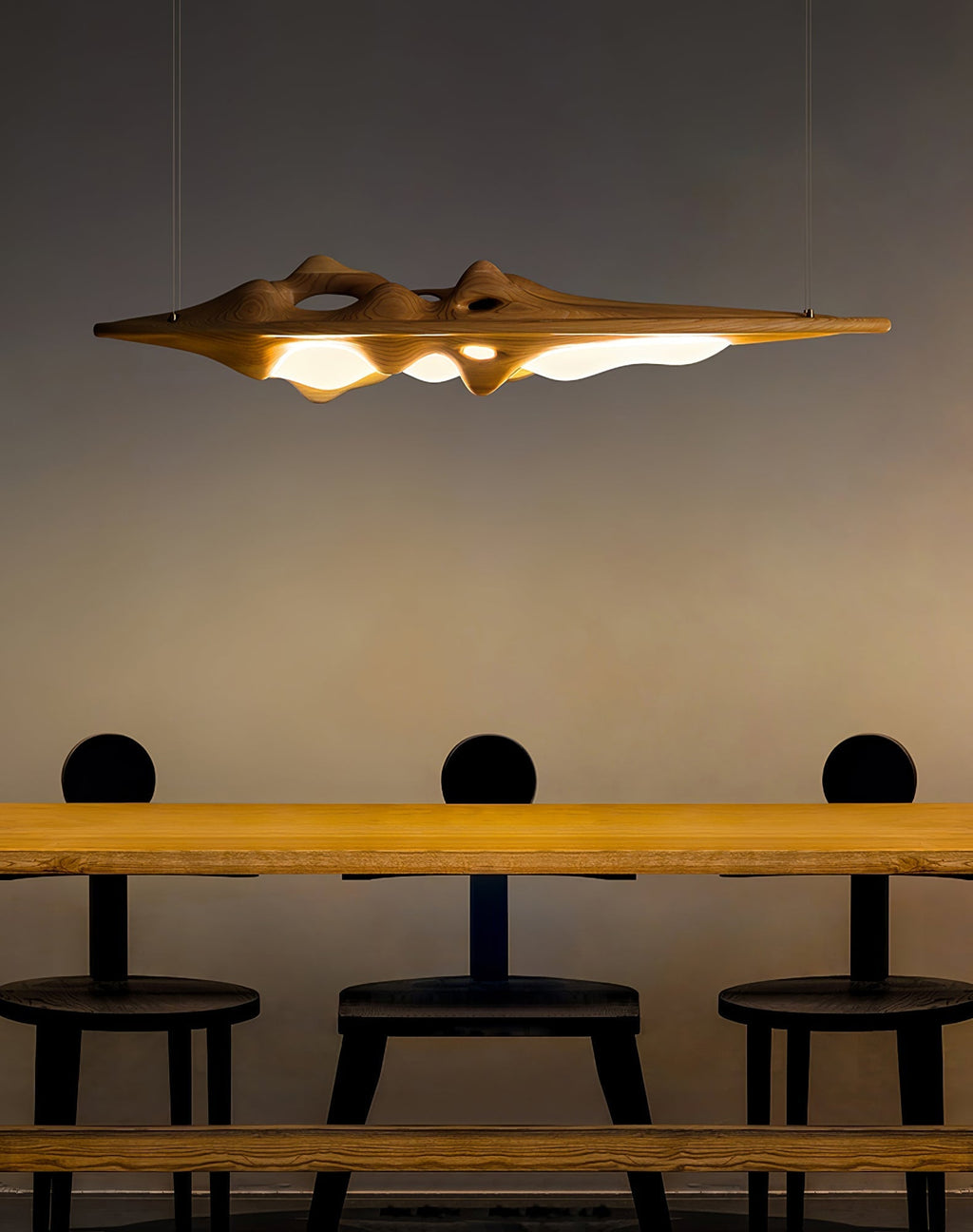 Vesparia Wood Pendant Light-Moonnatur