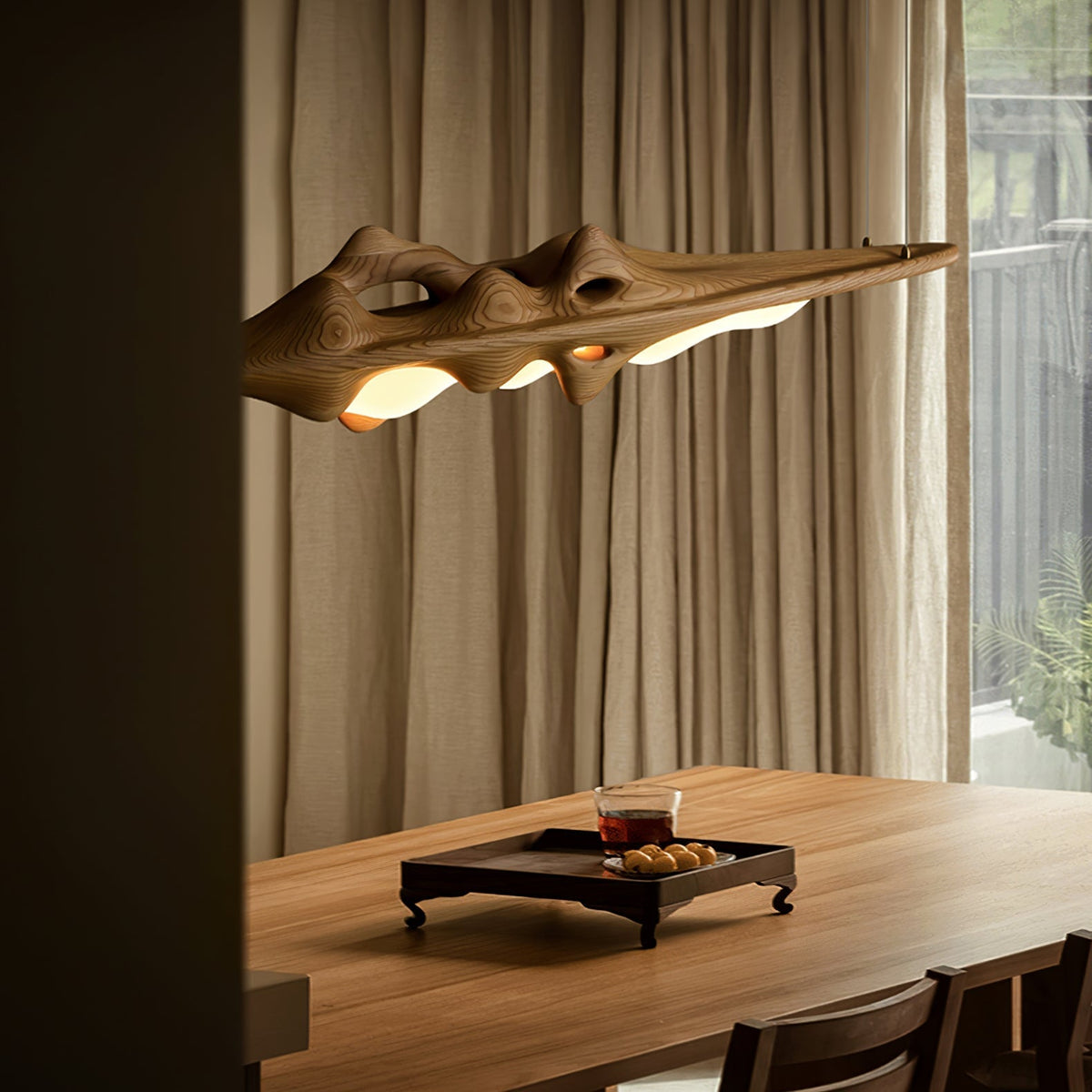 Vesparia Wood Pendant Light-Moonnatur