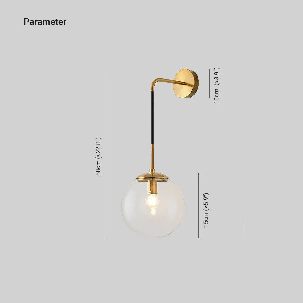 Brevenara Glass Wall Light-Moonnatur