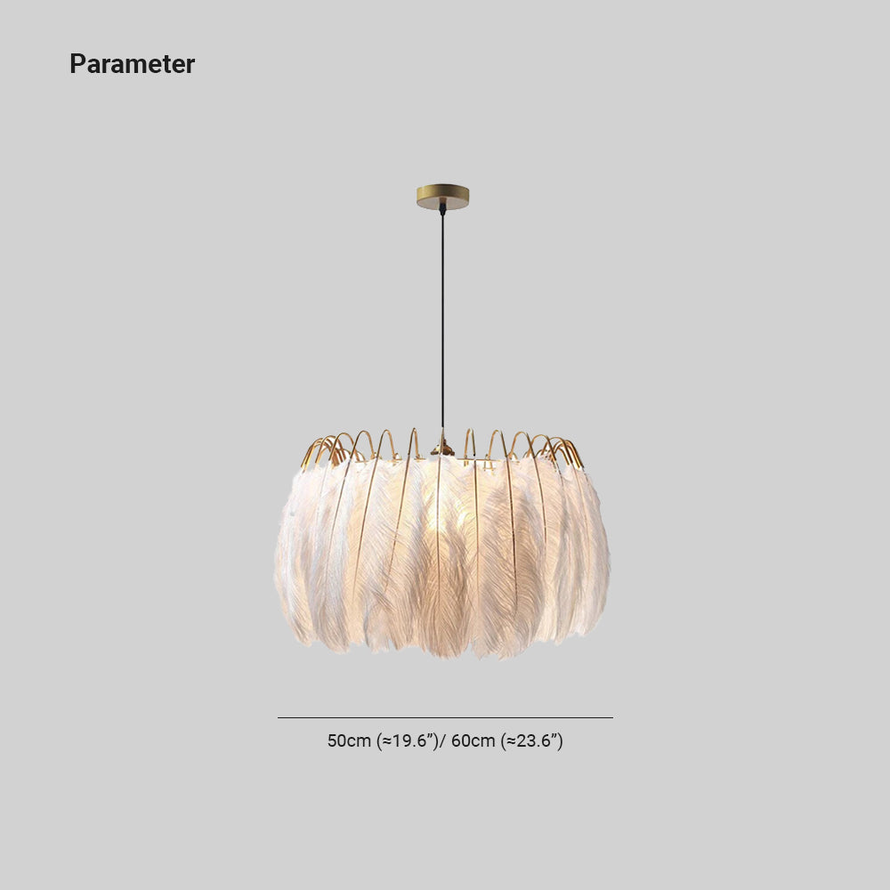 Grenelrose Feather Pendant Light-Moonnatur