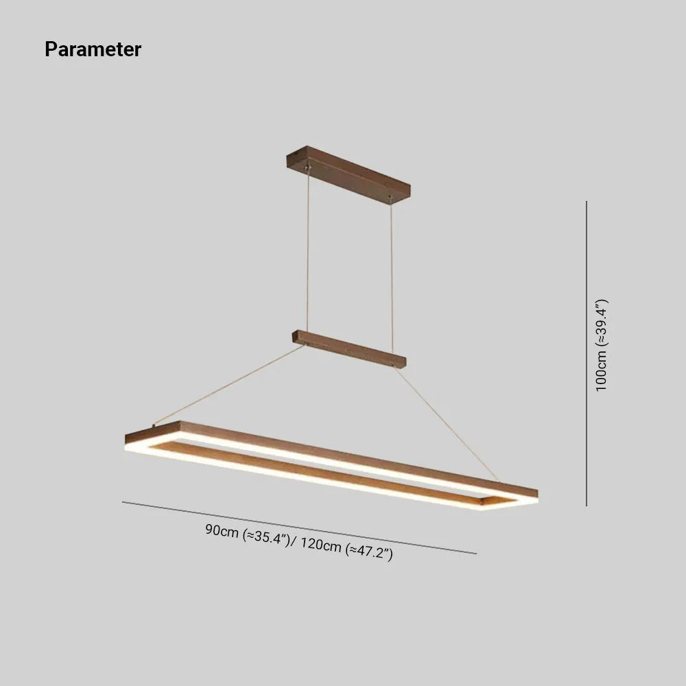 Gloen Modern Rectangular Hanging Pendant Light, Gold/Coffee - Neutralighting