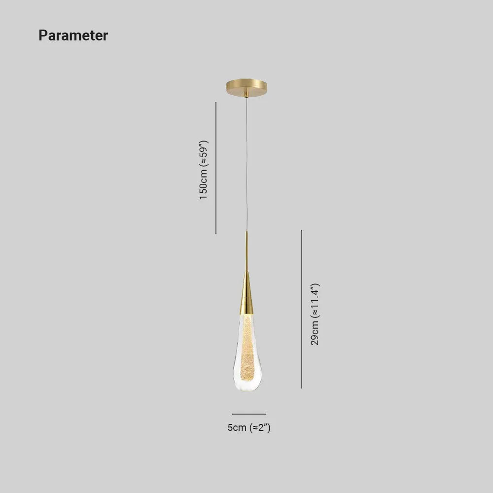 Kristy Pendant Light Crystal & Glass Droplet, Gold - Neutralighting