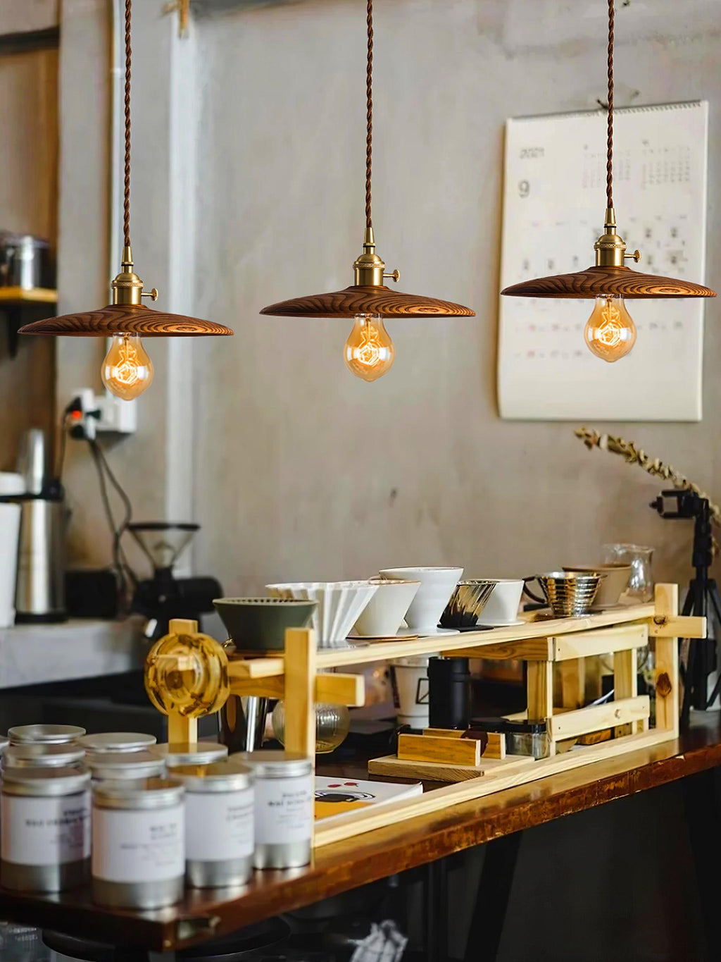 Elrenwyn Walnut Pendant Light-Moonnatur