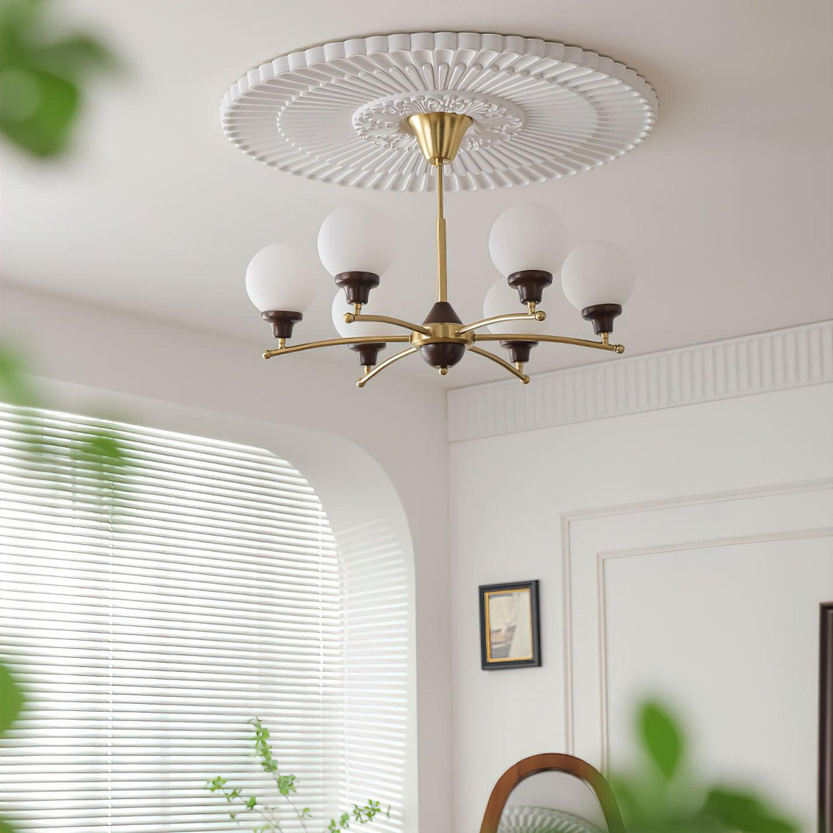 Quenis Walnut Chandelier-Moonnatur