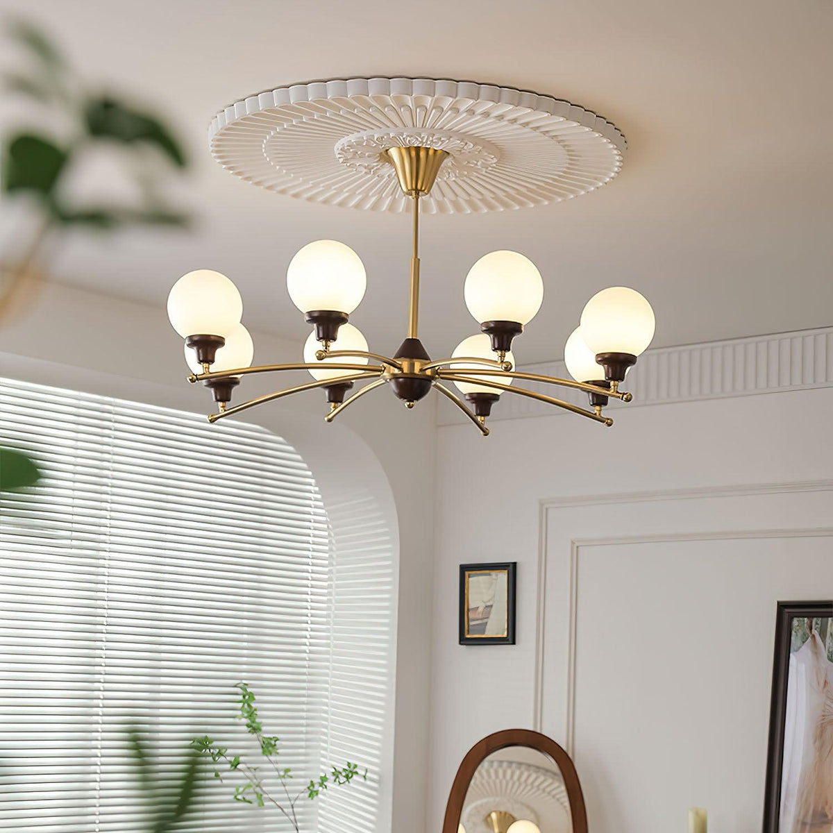 Quenis Walnut Chandelier-Moonnatur