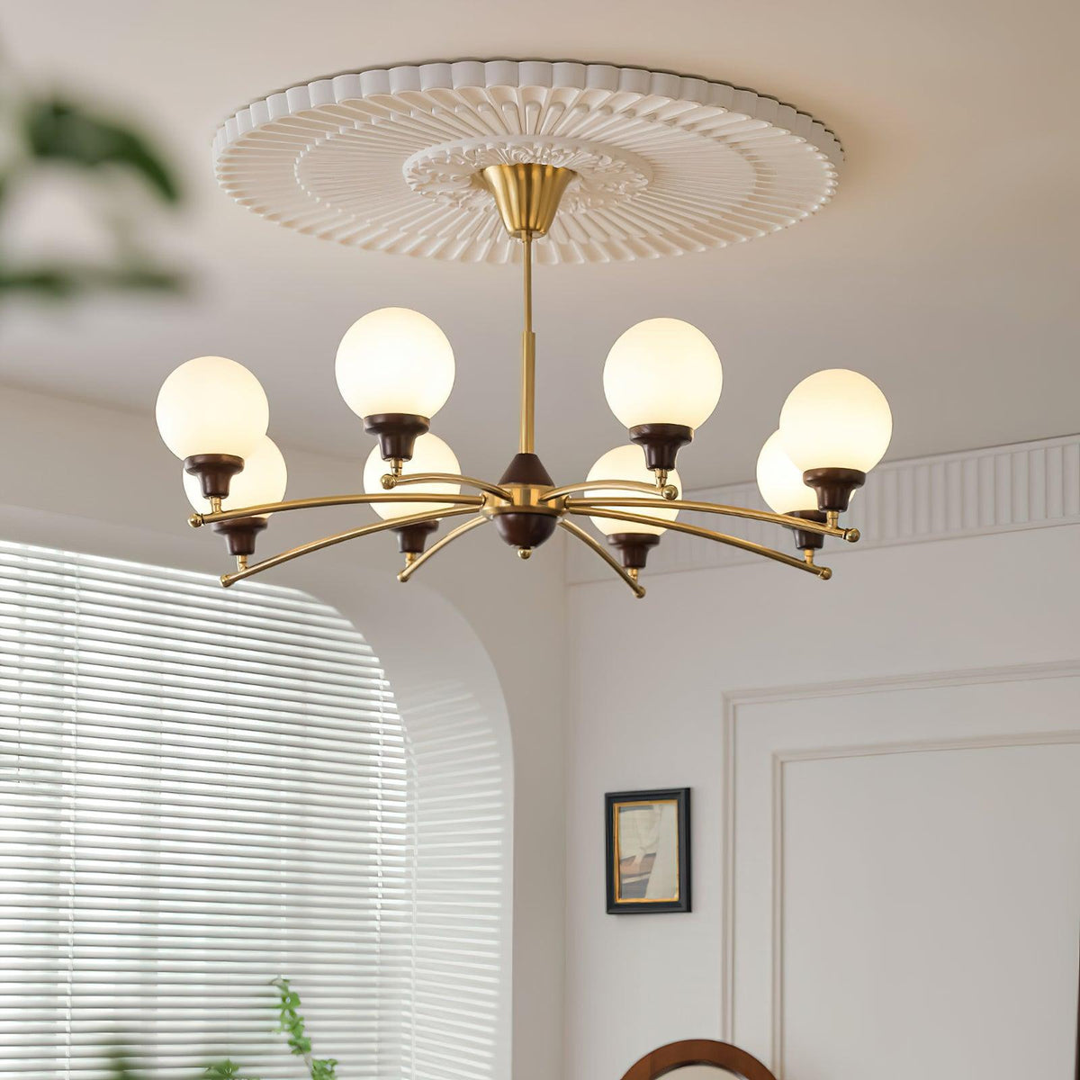 Quenis Walnut Chandelier-Moonnatur