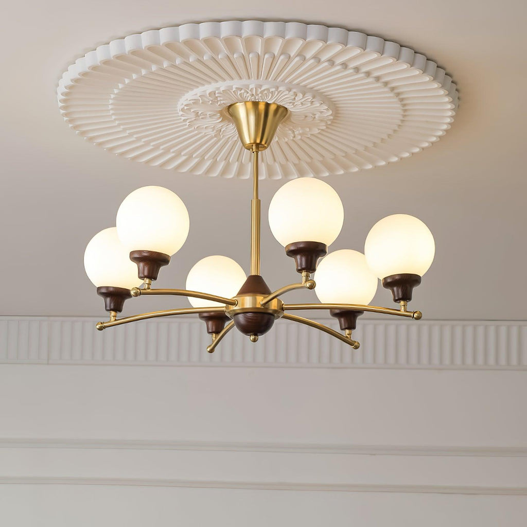 Quenis Walnut Chandelier-Moonnatur