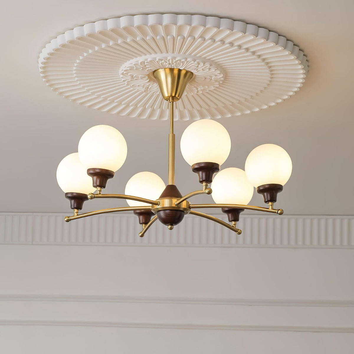 Quenis Walnut Chandelier-Moonnatur