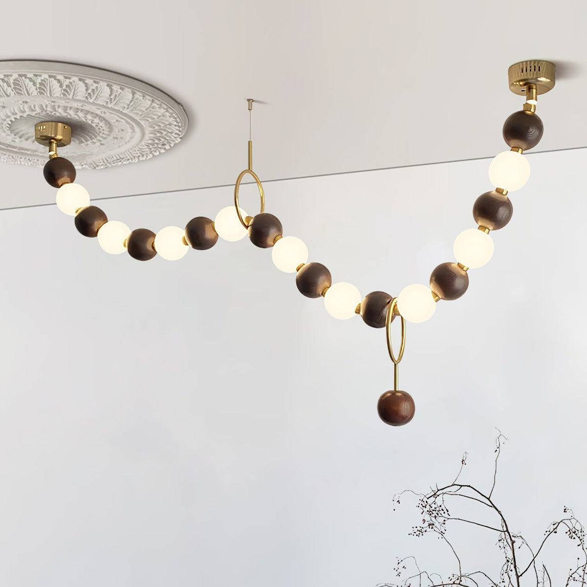 Serenaria Wood Chandelier-Moonnatur