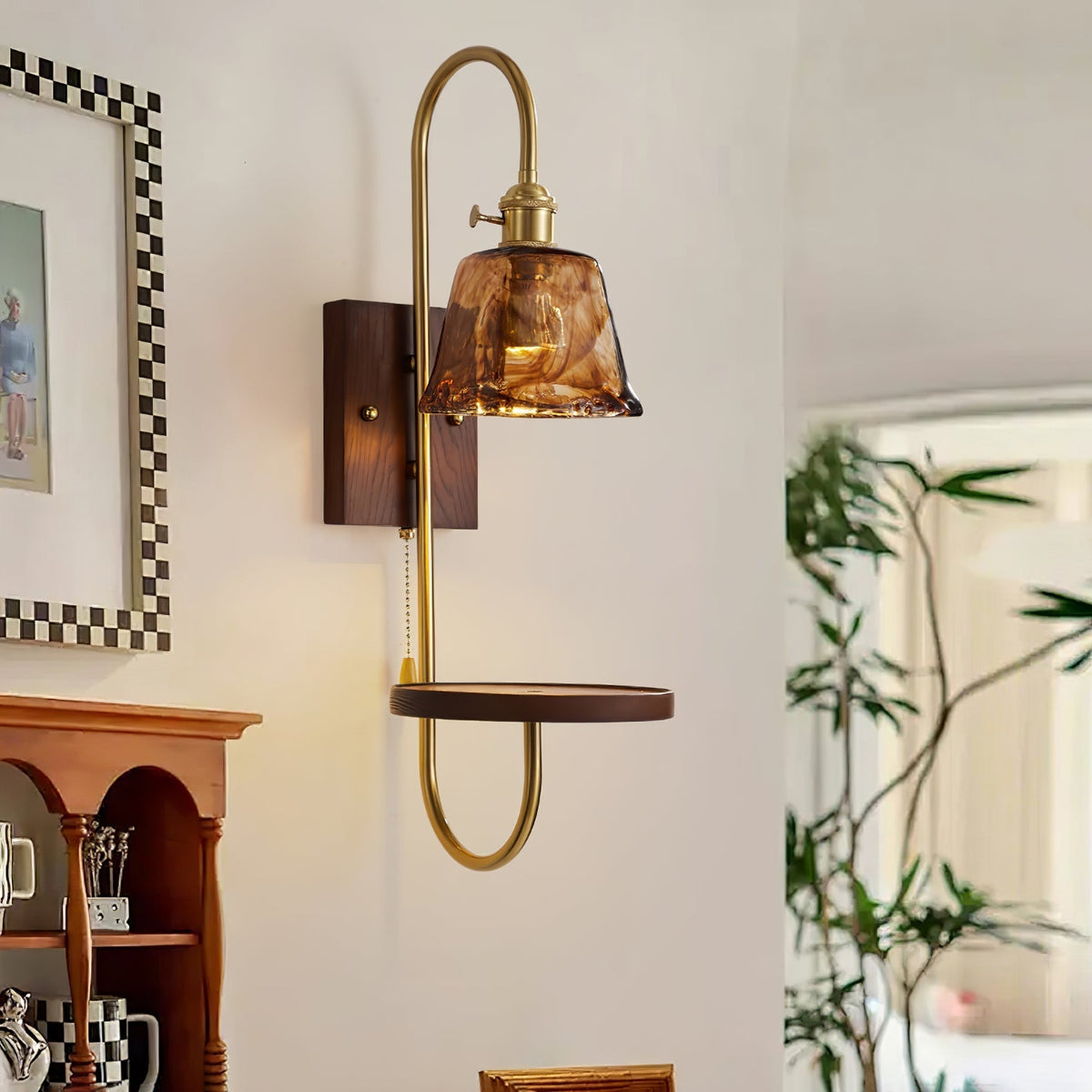 Deldenaria Wood Wall Light-Moonnatur