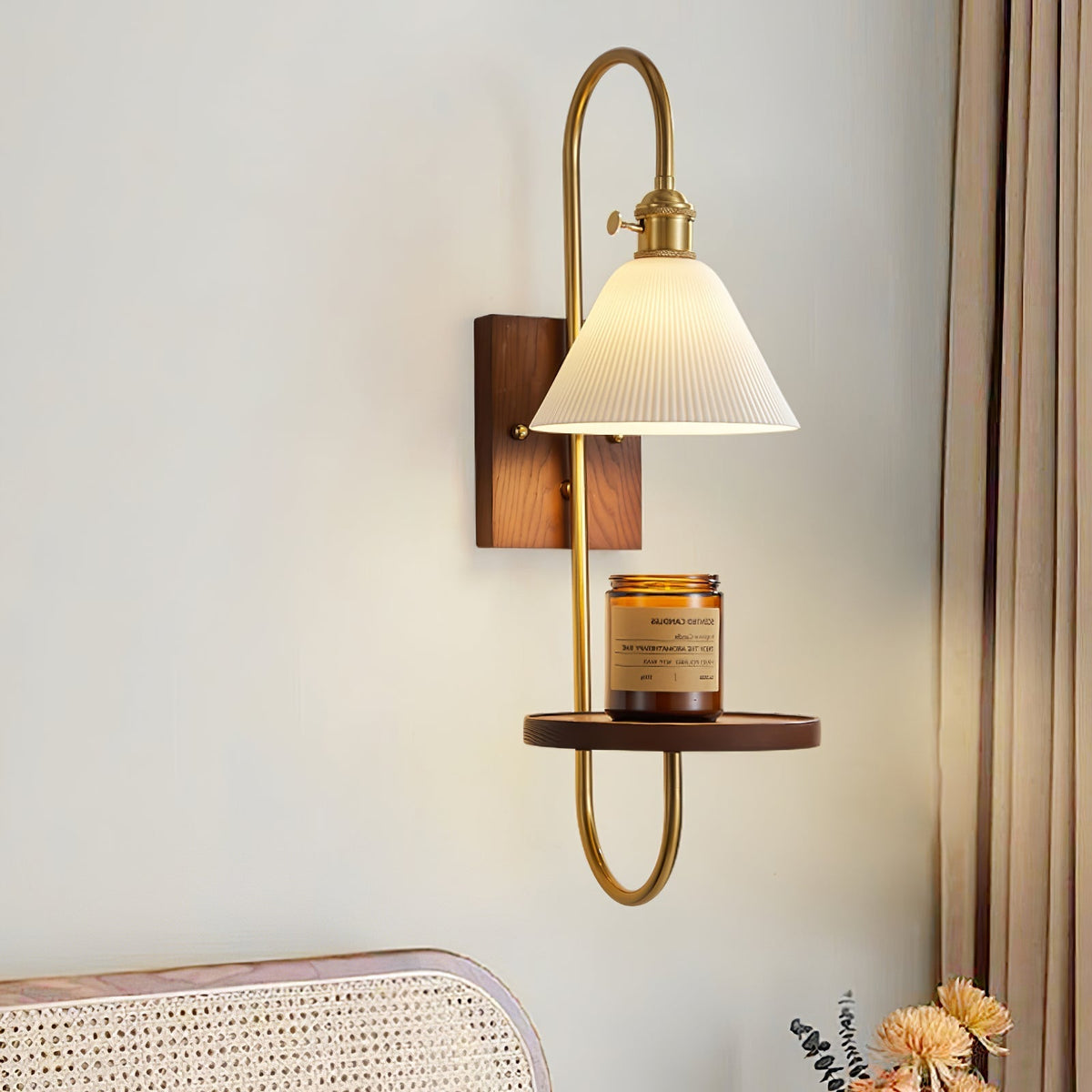 Deldenaria Wood Wall Light-Moonnatur