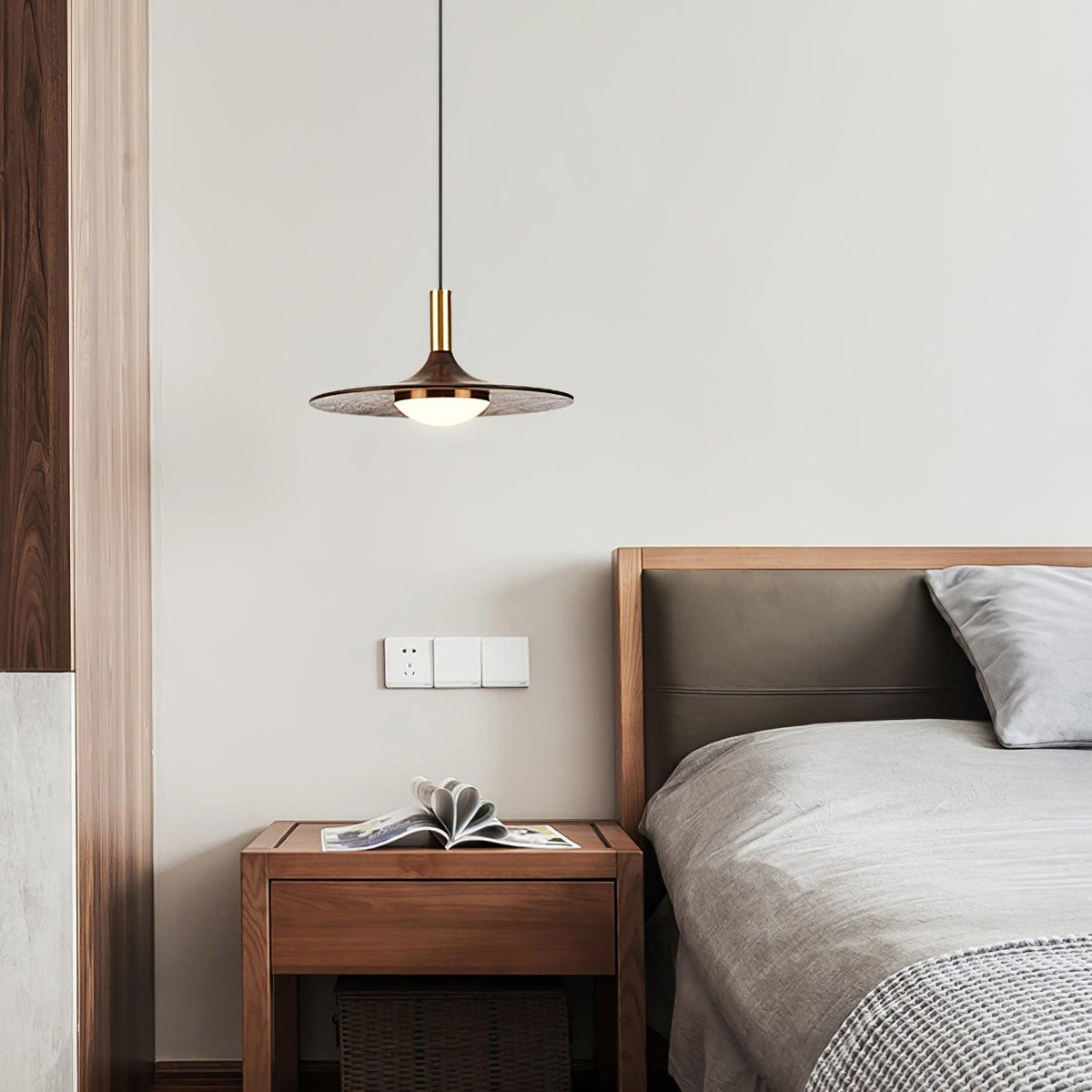 Bellwyn Wood Pendant Light-Moonnatur