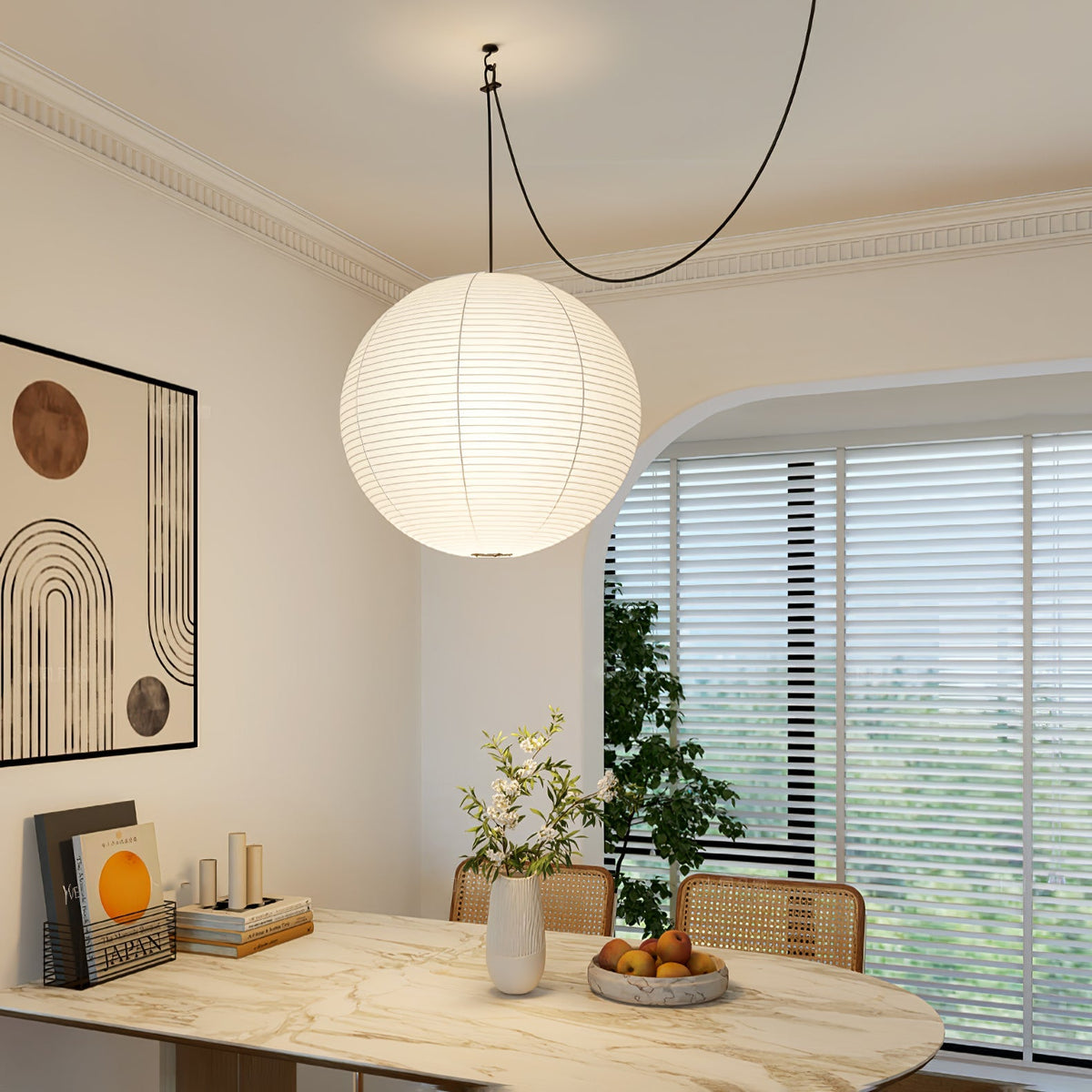 Tildenelle Paper Pendant Light-Moonnatur