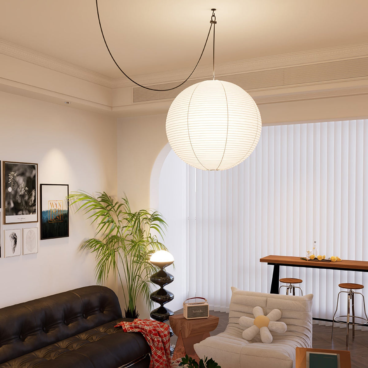 Tildenelle Paper Pendant Light-Moonnatur