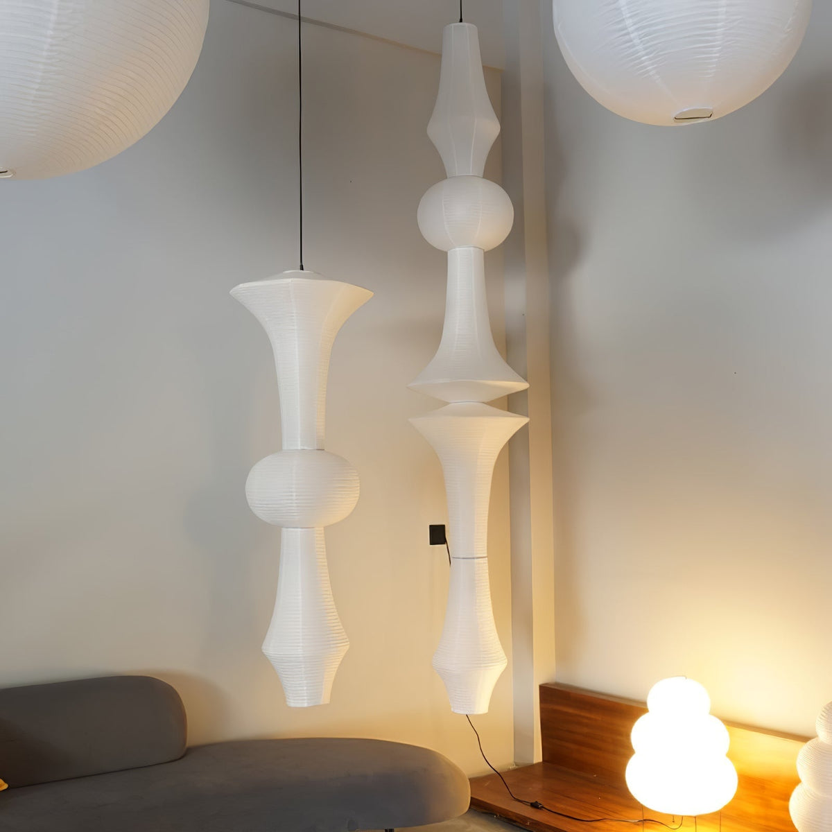 Denelmoss Mulberry Paper Pendant Light-Moonnatur