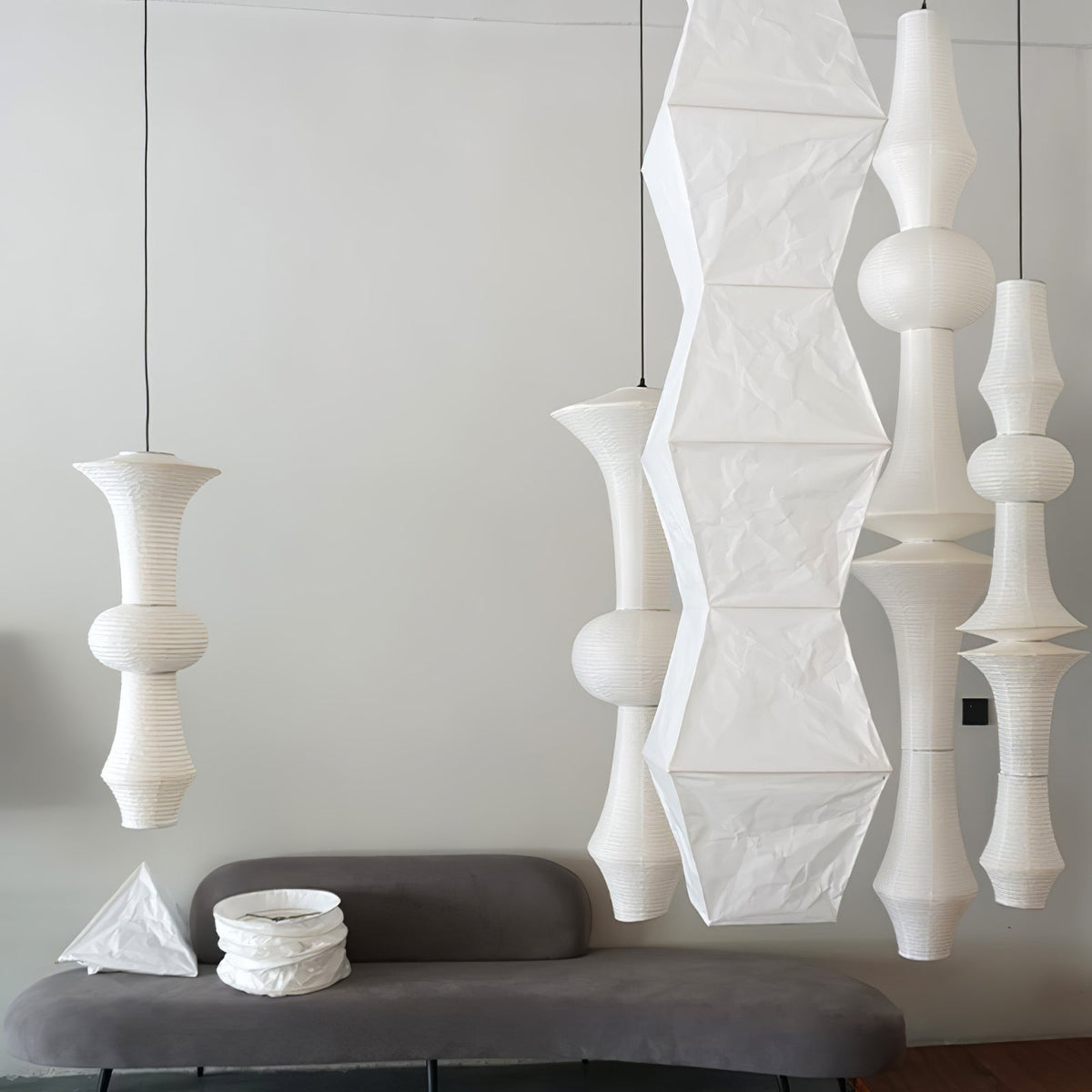 Denelmoss Mulberry Paper Pendant Light-Moonnatur