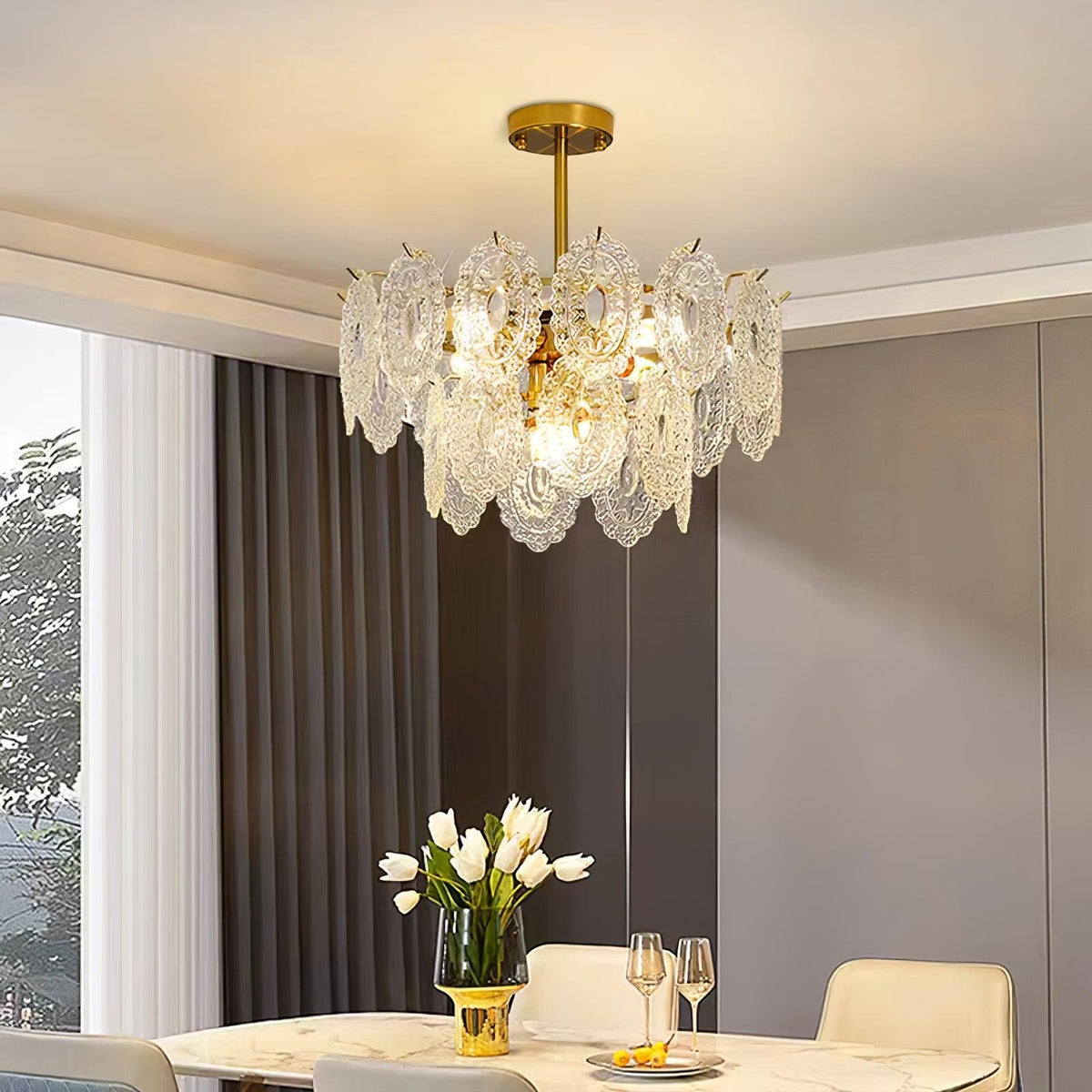 Briarden Glass Chandelier-Moonnatur
