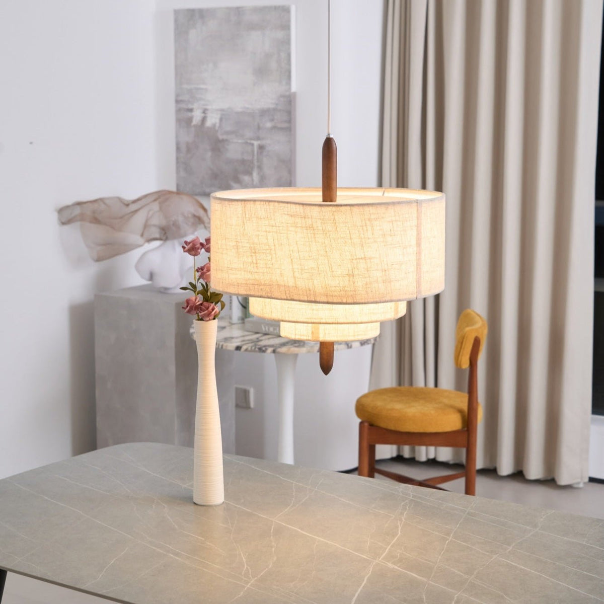 Eldenenna Fabric Pendant Light-Moonnatur