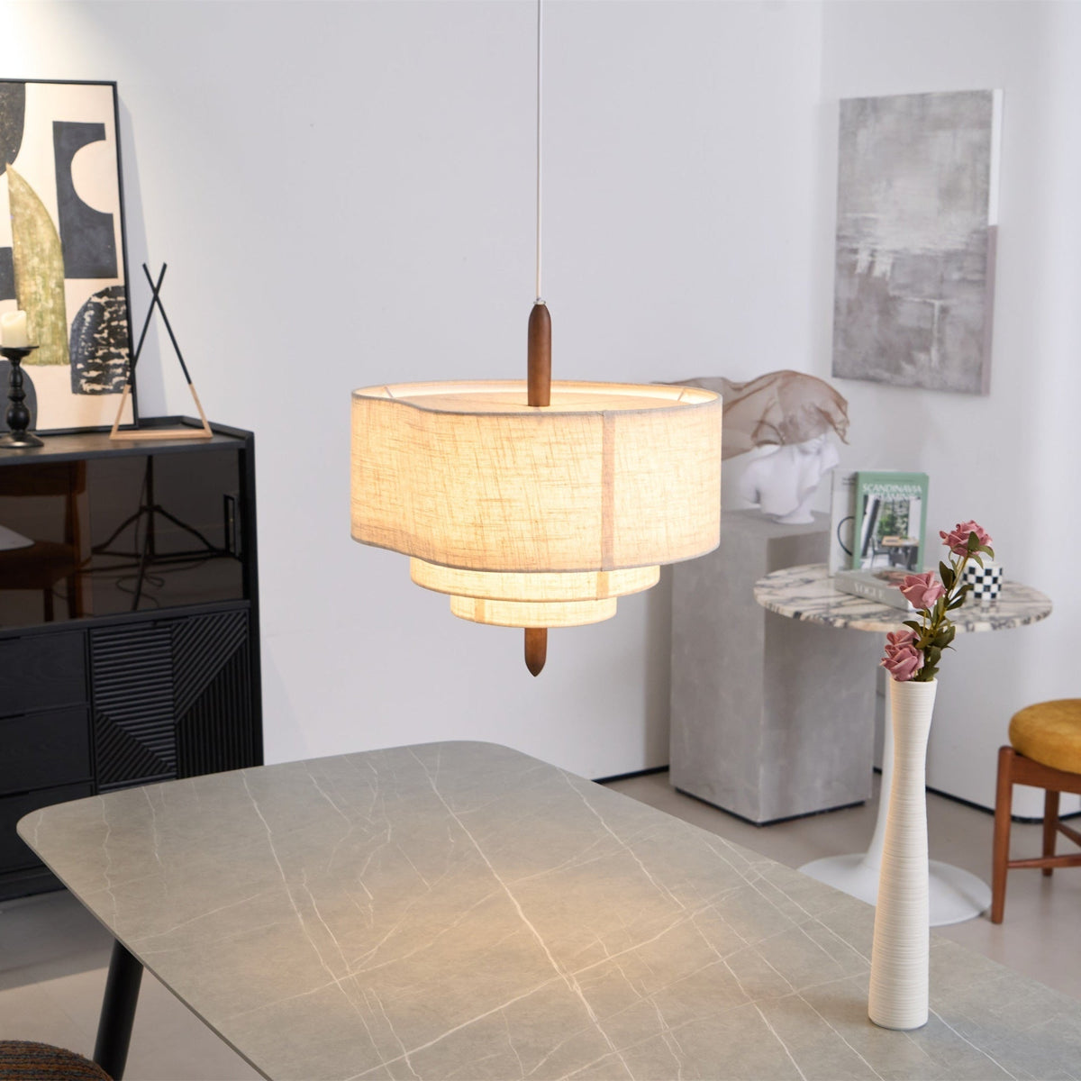 Eldenenna Fabric Pendant Light-Moonnatur
