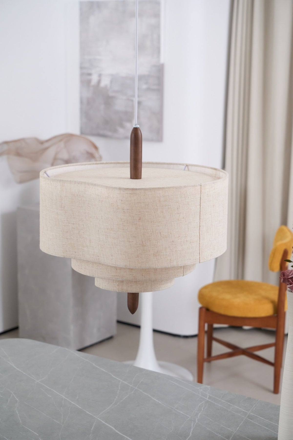 Eldenenna Fabric Pendant Light-Moonnatur