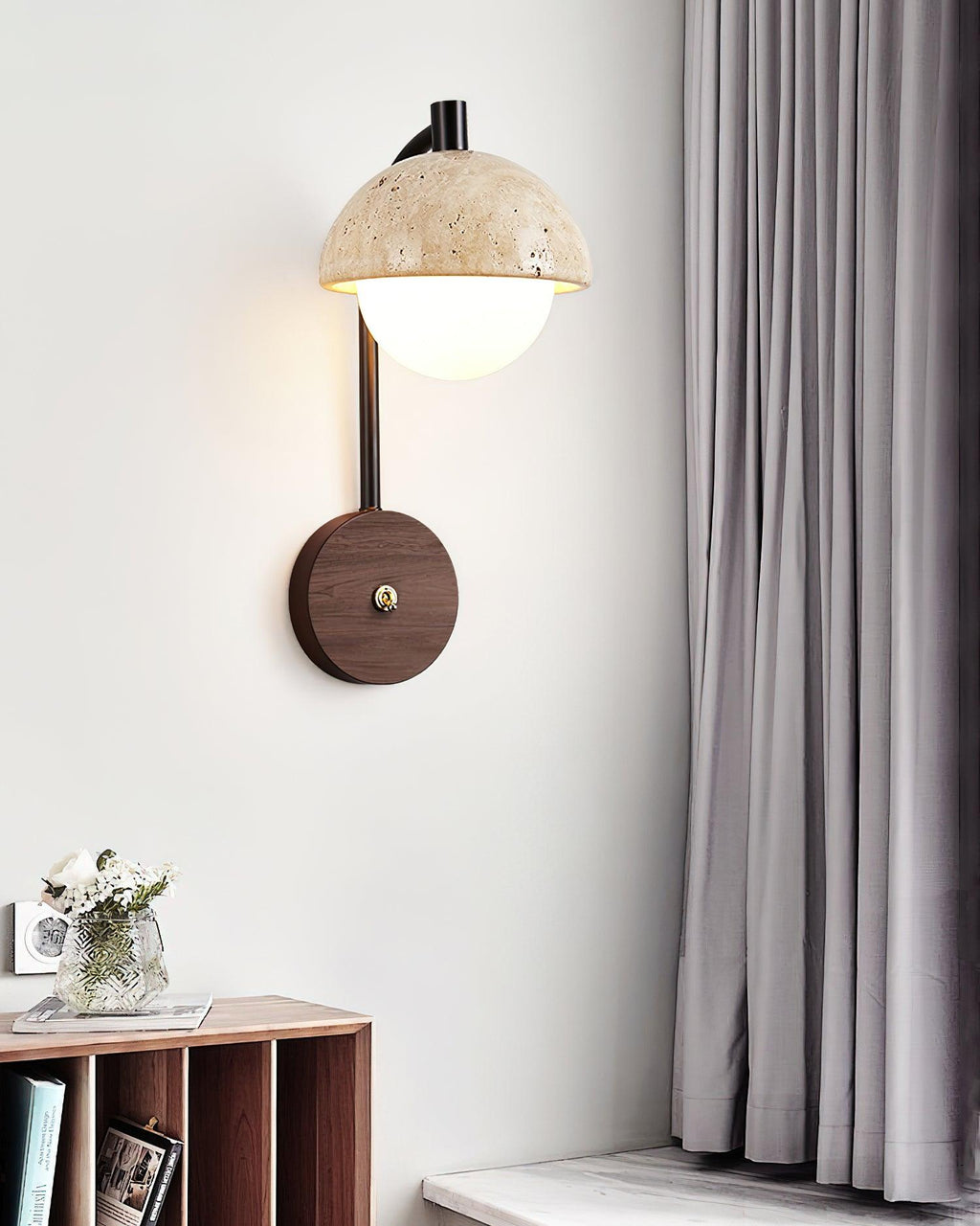 Jorrenfern Travertine Wall Light-Moonnatur