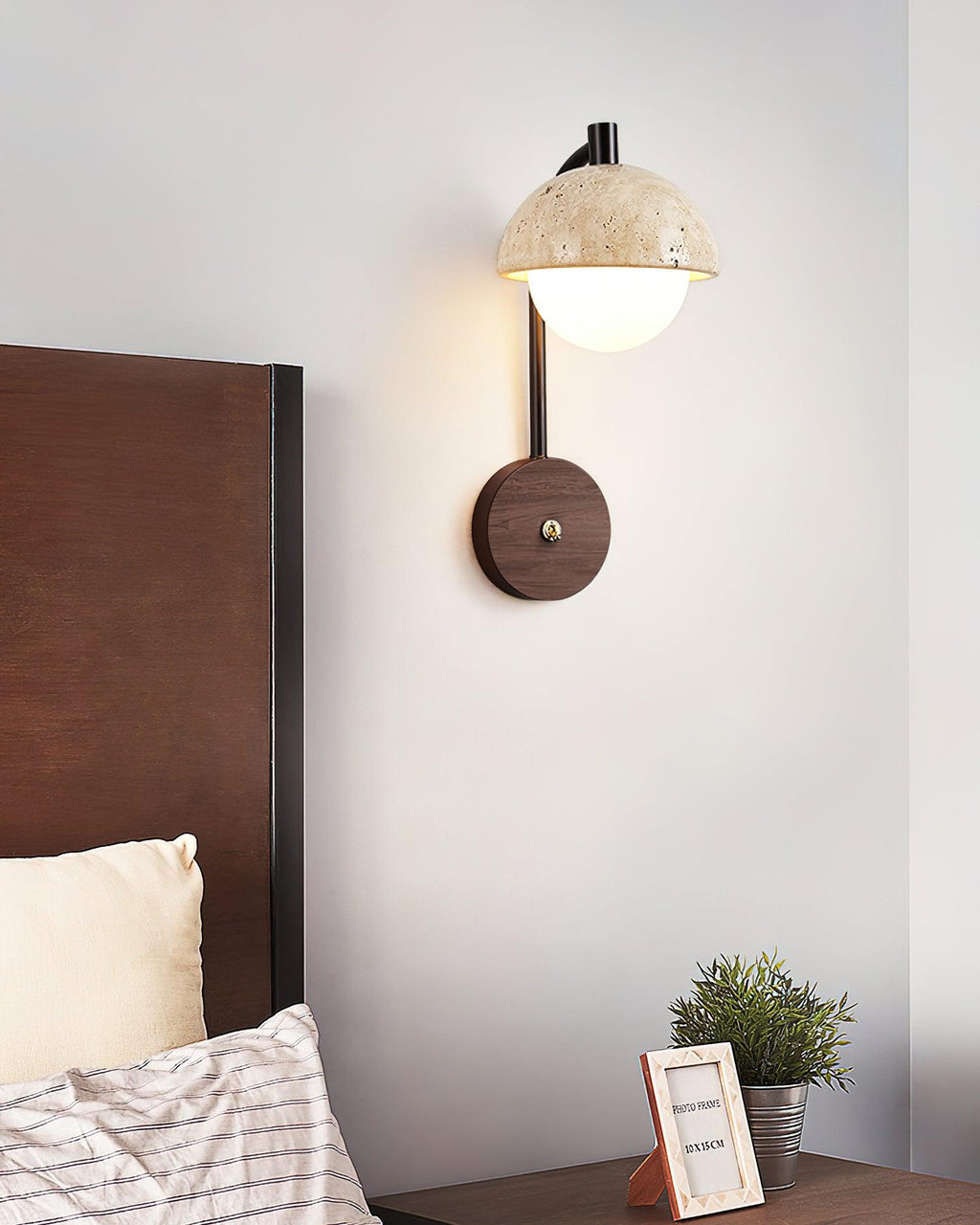 Jorrenfern Travertine Wall Light-Moonnatur