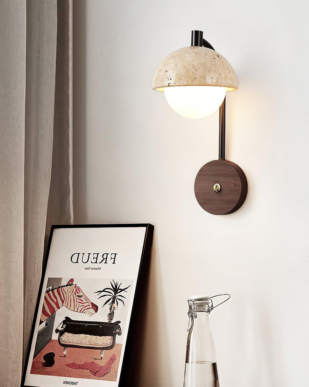 Jorrenfern Travertine Wall Light-Moonnatur