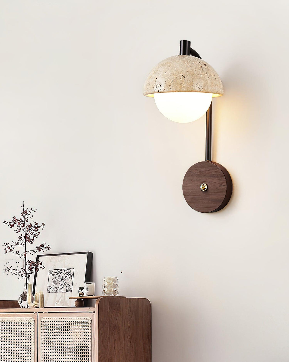 Jorrenfern Travertine Wall Light-Moonnatur