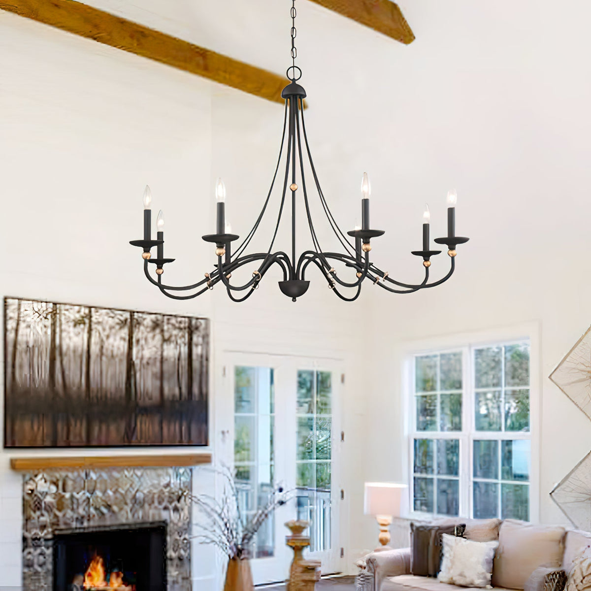 Veldenlyn Brass Chandelier-Moonnatur