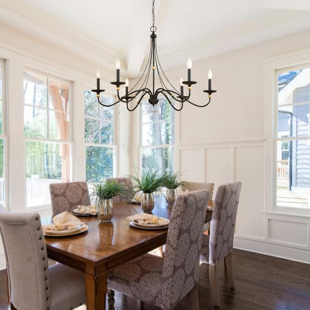 Veldenlyn Brass Chandelier-Moonnatur
