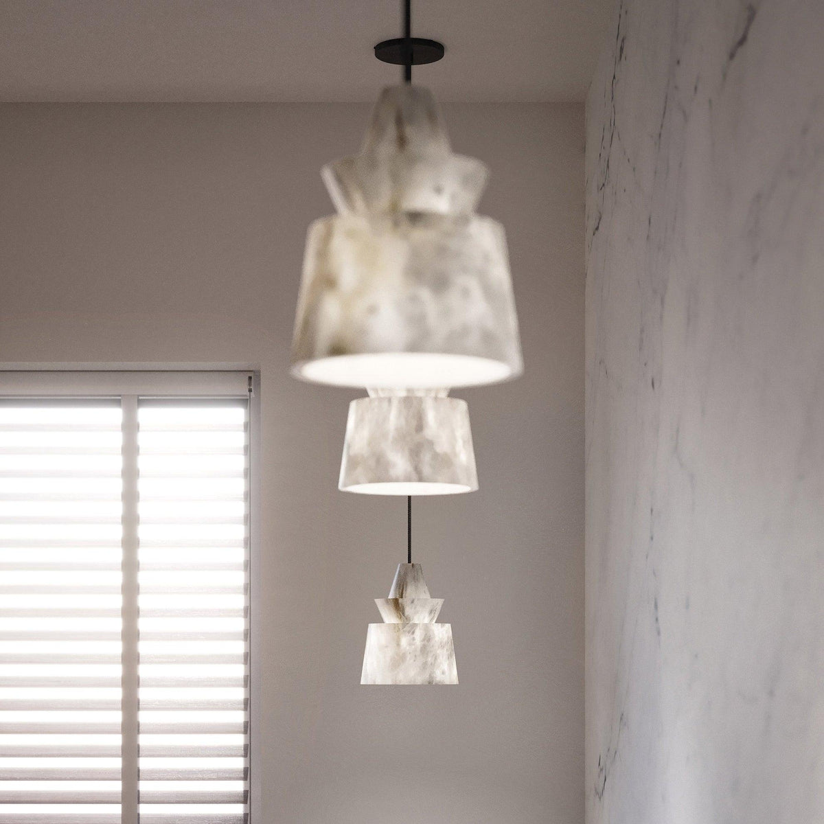 Altonholm Alabaster Pendant Light-Moonnatur
