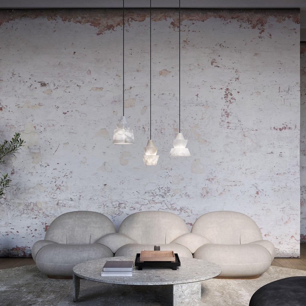 Altonholm Alabaster Pendant Light-Moonnatur