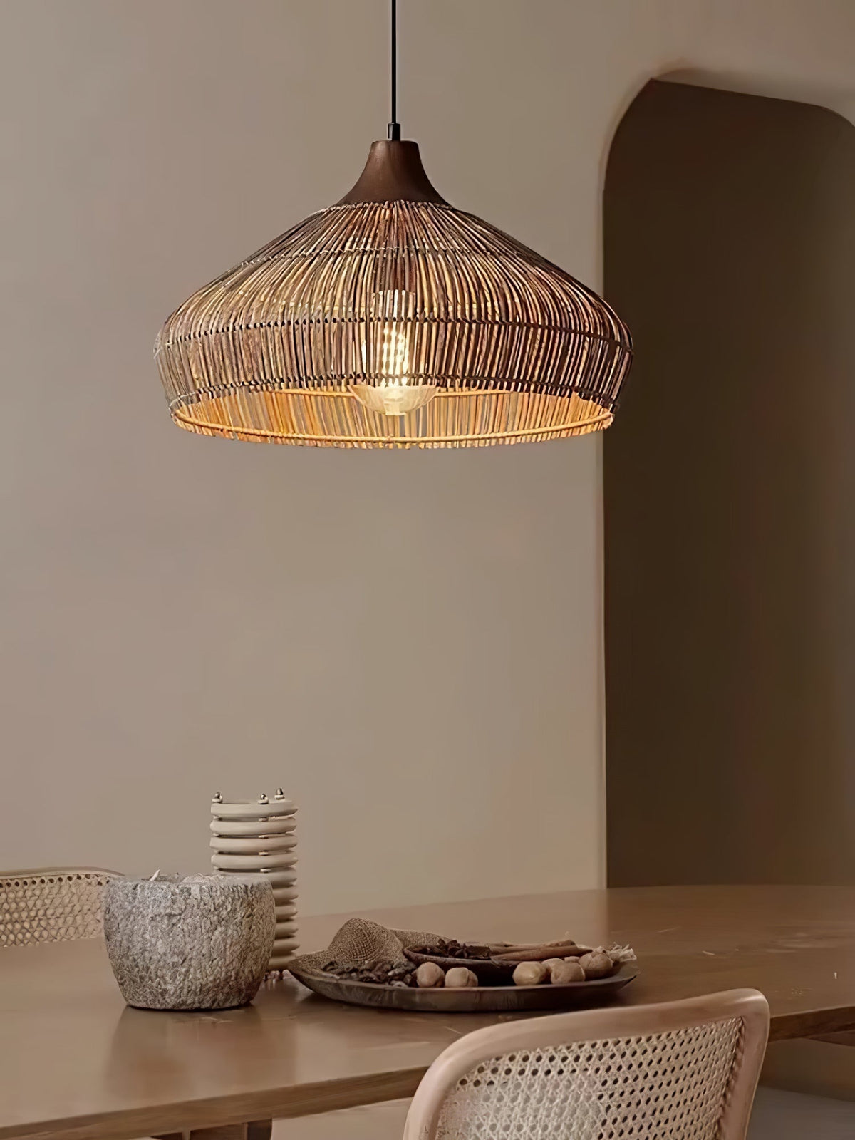 Anseliel Rattan Pendant Light-Moonnatur