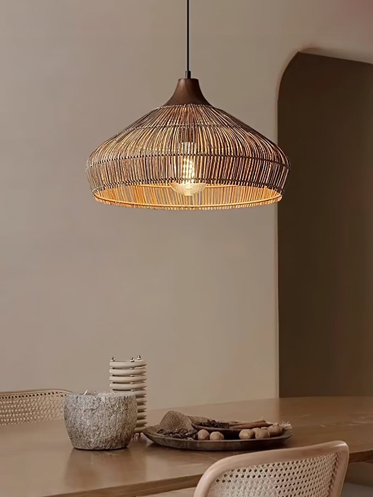 Anseliel Rattan Pendant Light-Moonnatur