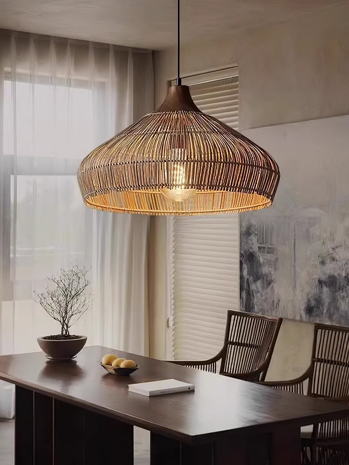 Anseliel Rattan Pendant Light-Moonnatur