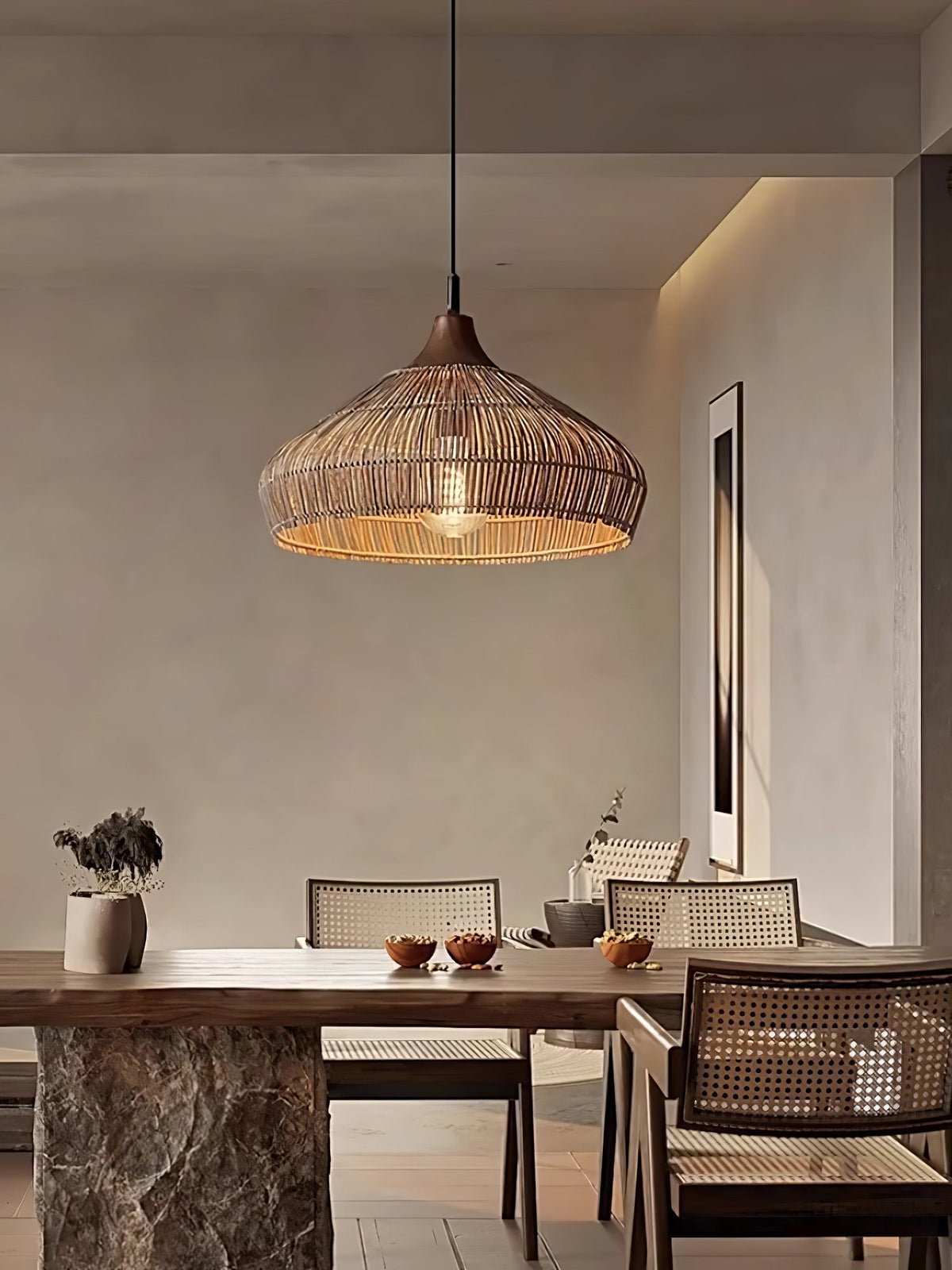 Anseliel Rattan Pendant Light-Moonnatur