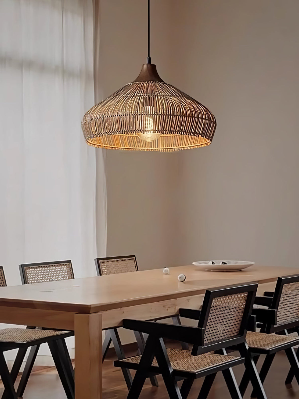 Anseliel Rattan Pendant Light-Moonnatur