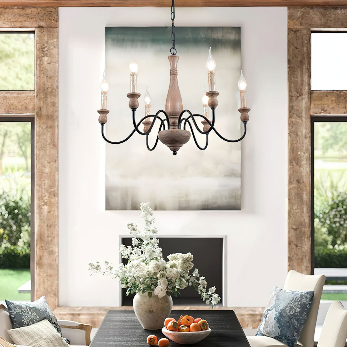 Astereth Wood Chandelier-Moonnatur