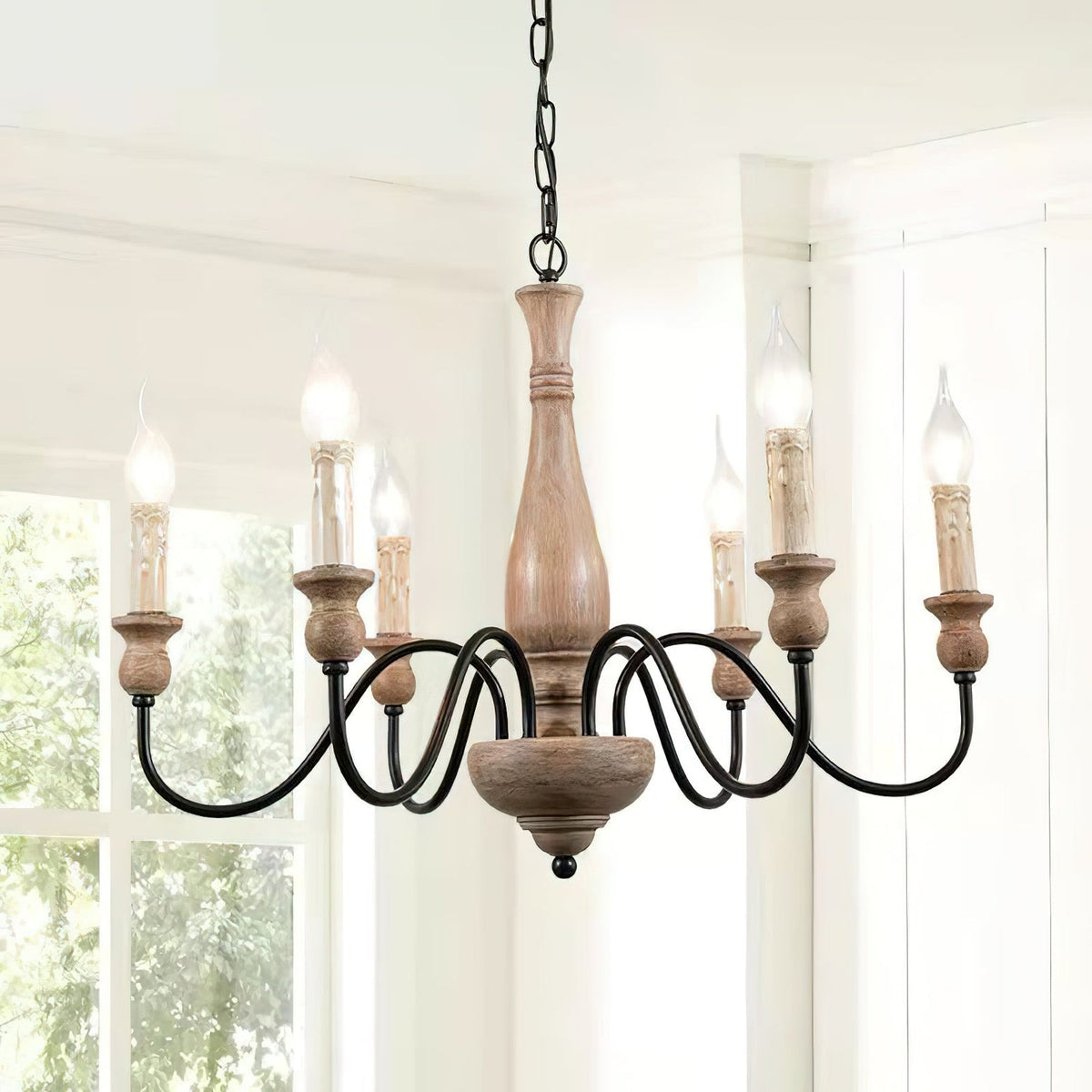 Astereth Wood Chandelier-Moonnatur