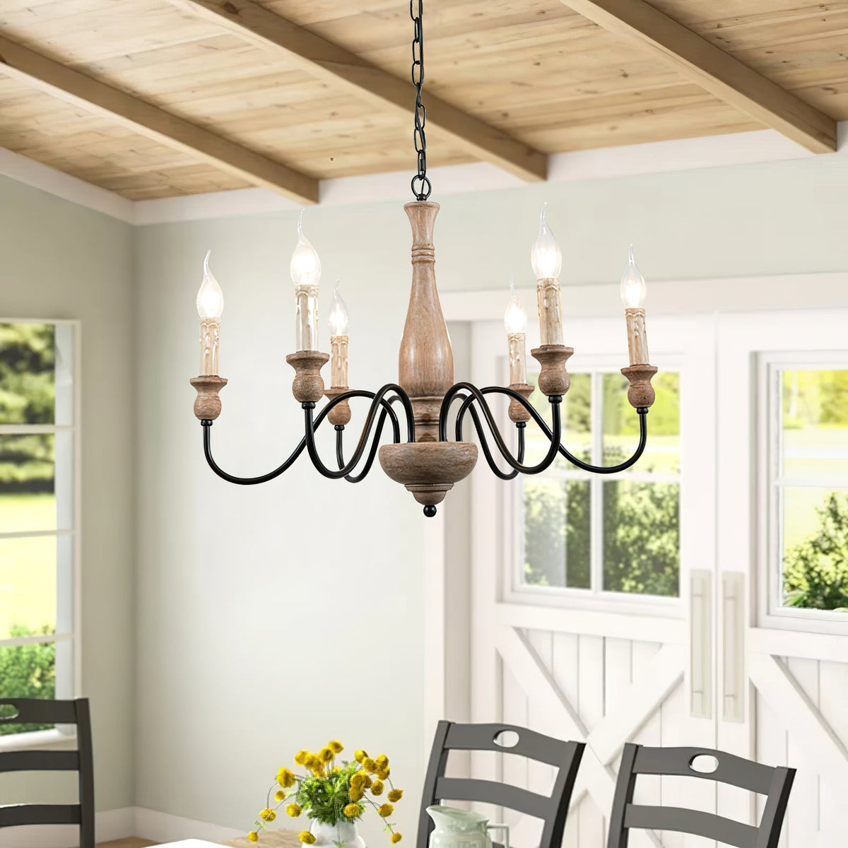 Astereth Wood Chandelier-Moonnatur