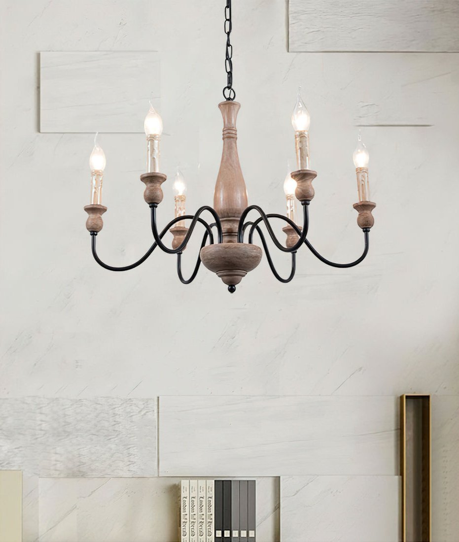 Astereth Wood Chandelier-Moonnatur
