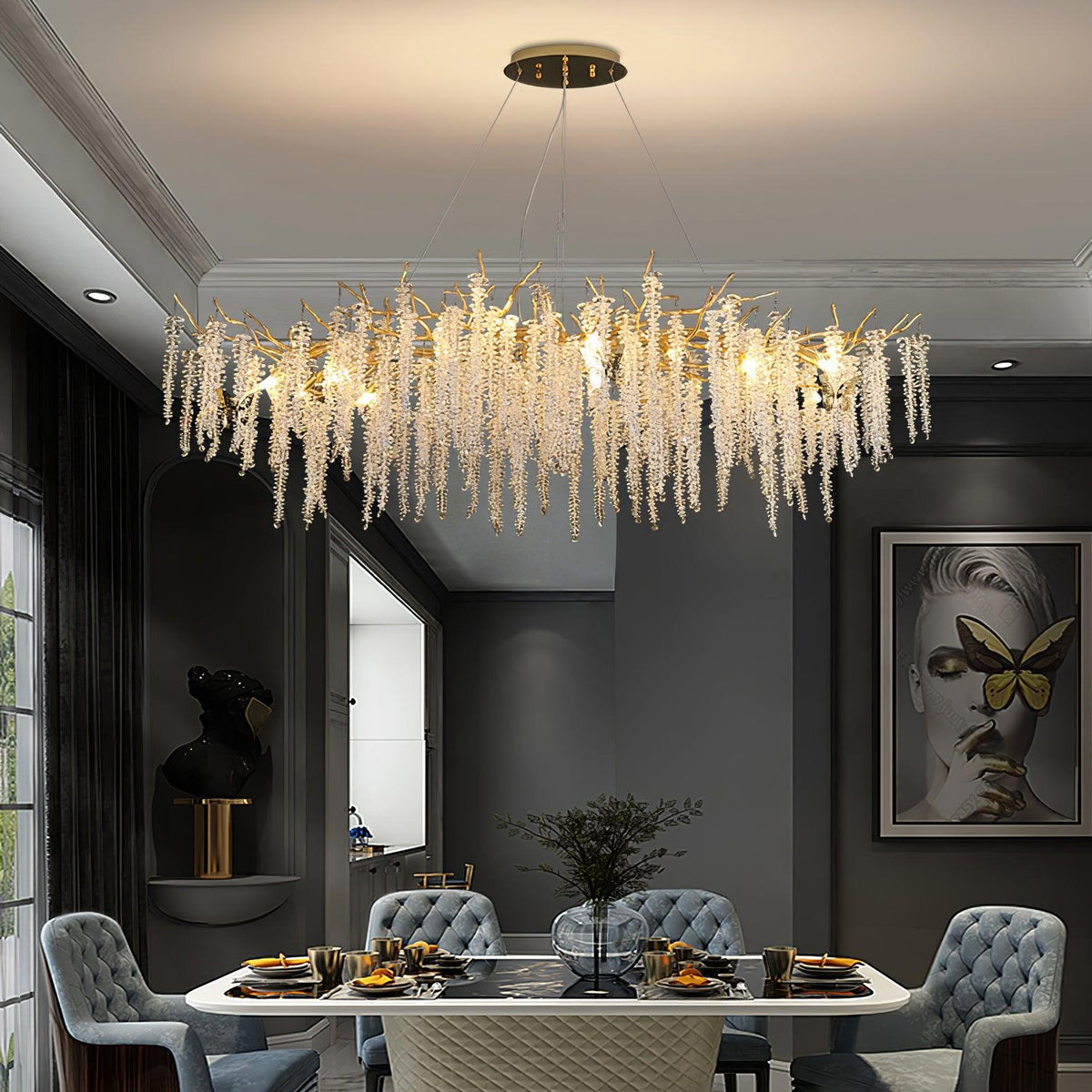 Briselle Glass Chandelier-Moonnatur