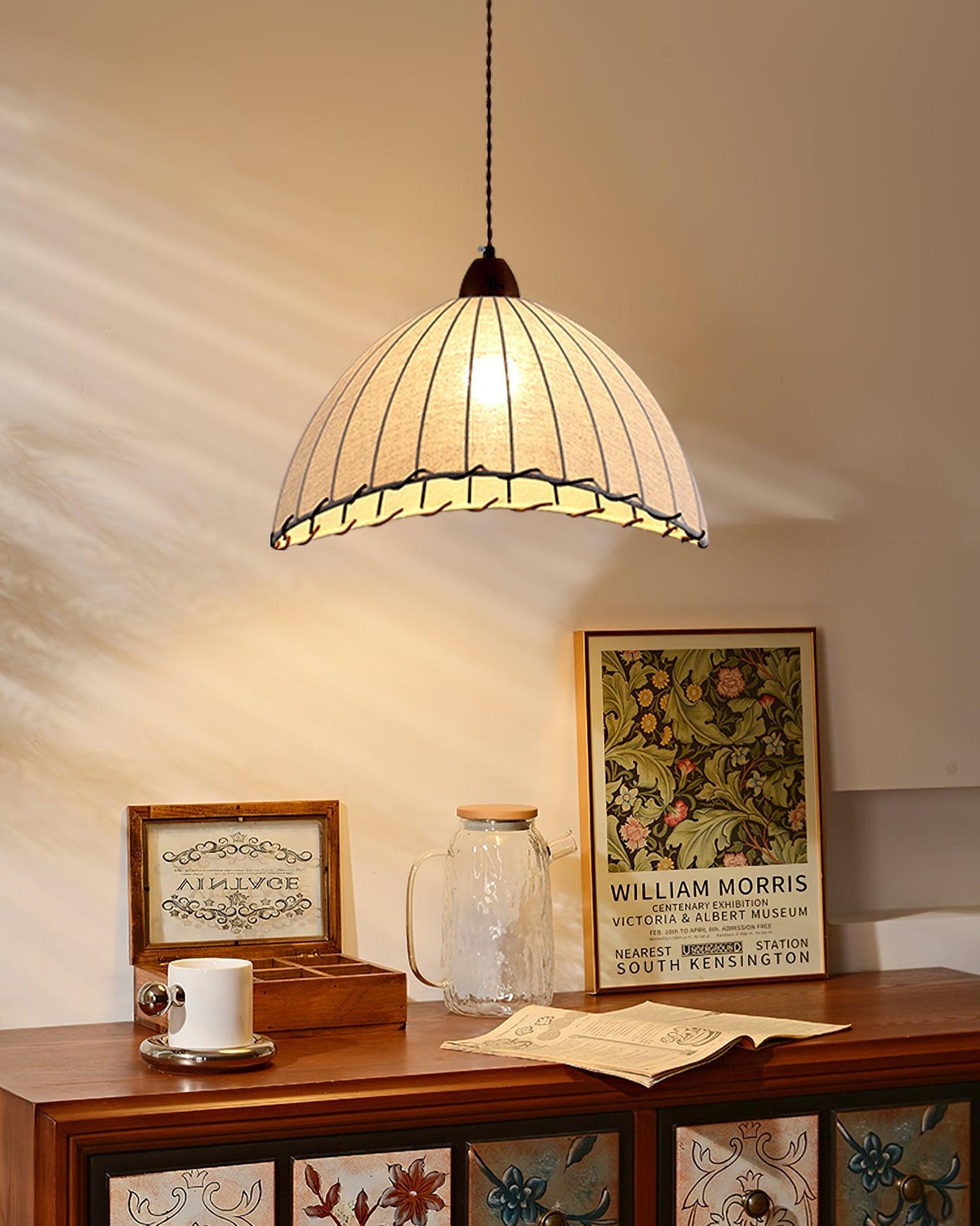 Norreniel Fabric Pendant Light-Moonnatur