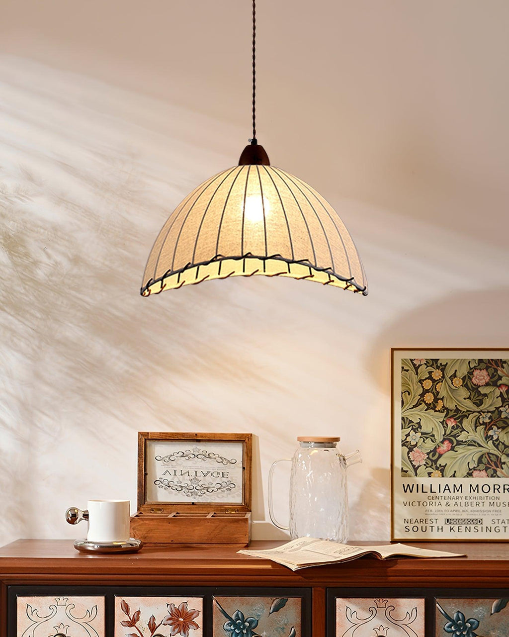 Norreniel Fabric Pendant Light-Moonnatur